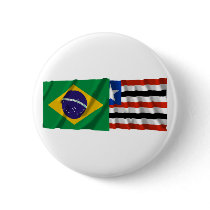 Maranhão & Brazil Waving Flags Pinback Buttons