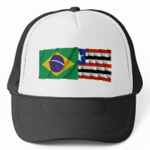 Maranhão & Brazil Waving Flags hats by Vexillophile Maranhão & Brazil Waving Flags hats