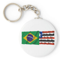 Maranhão & Brazil Waving Flags Key Chain