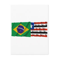 Maranhão & Brazil Waving Flags postcards by Vexillophile Maranhão & Brazil Waving Flags postcards