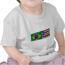 Maranhão & Brazil Waving Flags T-shirt