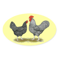 Marans:  Cuckoo Pair Oval Stickers