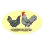 Marans:  Cuckoo Pair Oval Stickers
