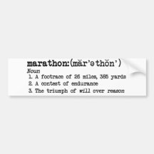 Marathon Defnition Bumper Sticker