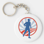 Marathon road runner jogger fitness keychain