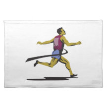 Marathon Runner Athlete Running Finish Line Placemats