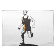Marathon Runner Running Retro Place Mats