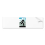 marathon runner silhouette running bumper sticker