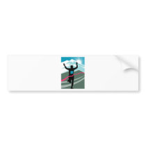 marathon runner silhouette running triahlon bumper sticker
