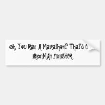 Marathon? That's Cute! Sticker Bumper Sticker