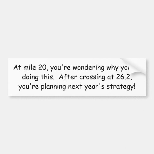 marathon thoughts bumper sticker