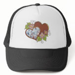 Marble-002 Chocolate Brown & Sky Blue hats