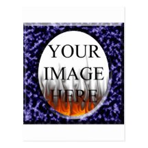 Marble Blue Square Frame Template Post Cards