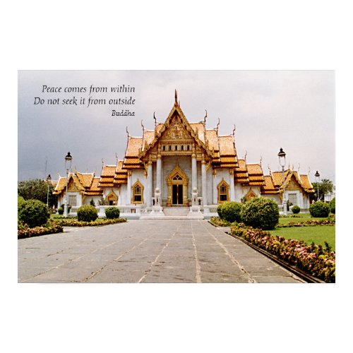 Marble Buddhist Temple of Gold with Peace print