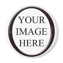 Marble Red Circle Frame Template magnets