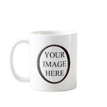 Marble Red Circle Frame Template mugs