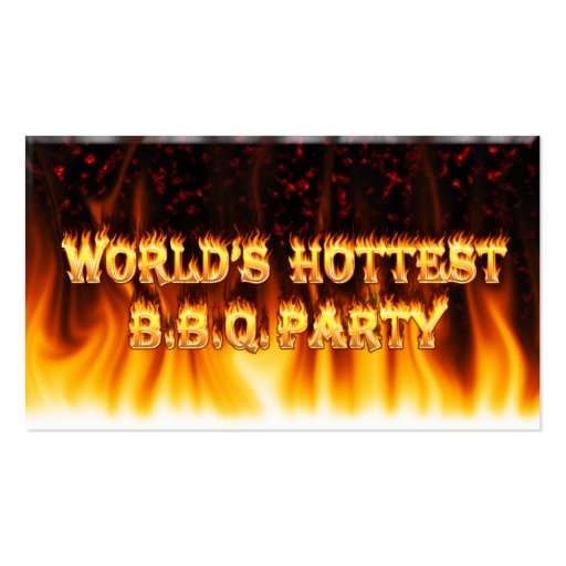 Marble Red World's Hottest BBQ Party Business Cards