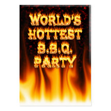 Marble Red World's Hottest BBQ Party Business Card