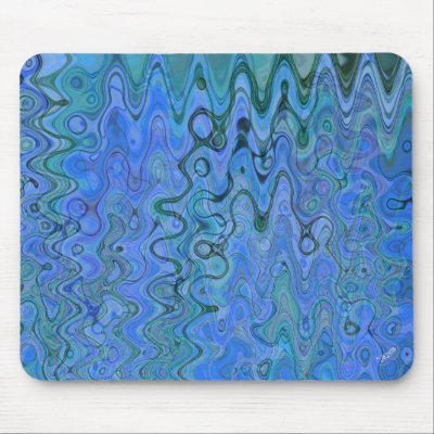 Marbled Blue Waters Mouse Pad by JaZilla