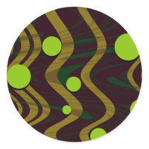 Marbled Gold Green Dot Wave stickers