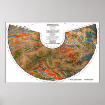 Marbled original conical lamp-shade poster
