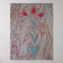 Marbled paper three tulip posters