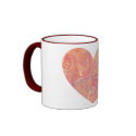 Marbled Pink Swirl Heart Cup mugs by JuJuGarden Marbled Pink Swirl Heart Cup mugs