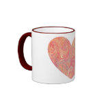 Marbled Pink Swirl Heart Cup mugs