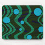 Marbled Retro Blue Green Dot Wave Mouse Mat