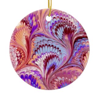 Marbled Round Christmas Ornament