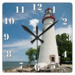 Marblehead Lighthouse Square Wallclock