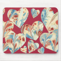 marbleized hearts mousepad