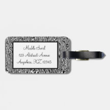 Marbleized Zig-Zag Swirl Luggage Tags