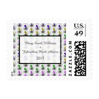 Marbles Colourful Pattern Wedding Stamps