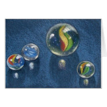 MARBLES IN COLOR PENCIL GREETING CARD
