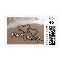 March Beach Destination Wedding - Customized Stamp