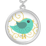 March Birthstone Bird Custom Necklace