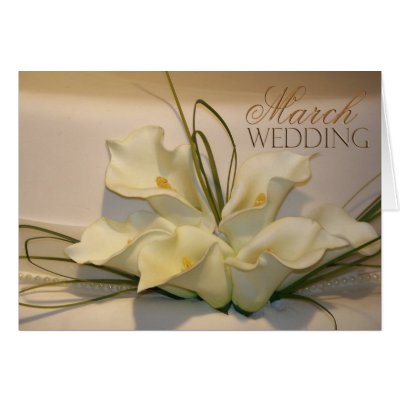 March Calla Lily Wedding Cake Greeting Cards by aslentz