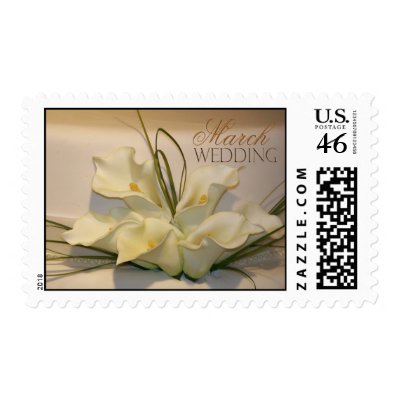 March Calla Lily Wedding Cake Postage - Customized