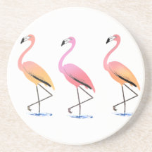 March of the Tropical Flamingos Coasters
