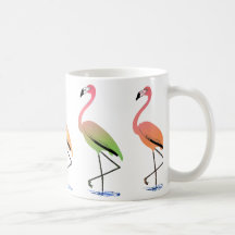 March of the Tropical Flamingos Coffee Mugs