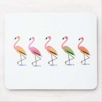 March of the Tropical Flamingos Mouse Mats
