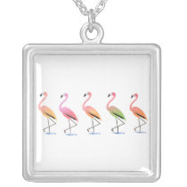 March of the Tropical Flamingos Pendants