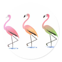 March of the Tropical Flamingos Sticker