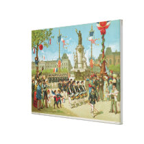 March-Past in the Place de la Republique Stretched Canvas Prints