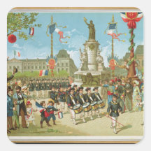 March-Past in the Place de la Republique Square Sticker