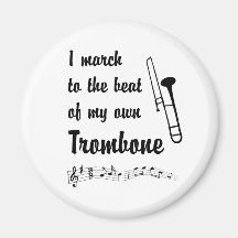 March to the Beat: Trombone Fridge Magnets