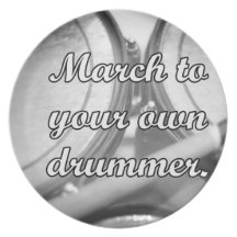 March to your own drummer tom background party plate