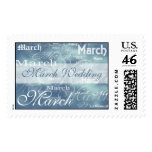 March Wedding Aquamarine postage