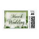 March Wedding Green Postage Stamp stamp